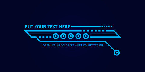 Digital callouts titles. Futuristic sci-fi frame template design isolated. Vector illustration