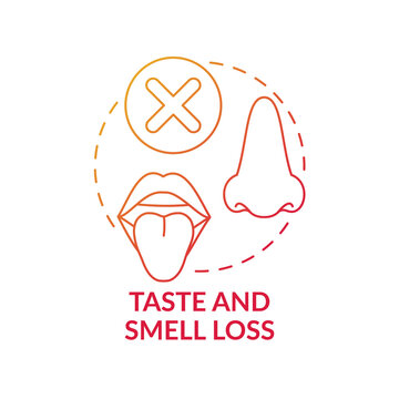 Taste and smell loss concept icon. Respiratory disease idea thin line illustration. Symptoms of covid-19. Infection illness and coronavirus. Vector isolated outline RGB color drawing