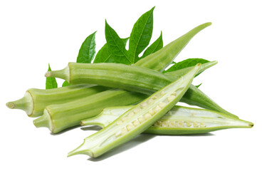 Okra isolated on white background