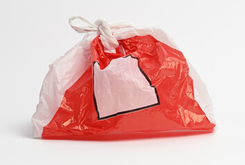 plastic white-red package on a white background