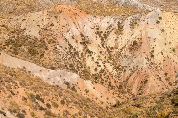 mountainous and eroded landscape in southern Spain