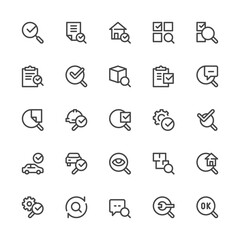 Inspection, Searching, Check, Testing, Examination. Simple Interface Icons for Mobile Apps. Editable Stroke. 32x32 Pixel Perfect.