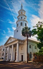 St. Michael's Episcopal Church a National Historic Landmark, is one of the finest Colonial American churches in the country and the oldest church in Charleston