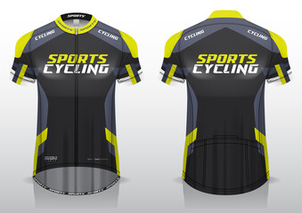 jersey bicycle front and back view, sporty design ready to print in textile and fabric,
