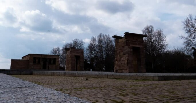 Debod Egyptian Temple Timelapse in Madrid Spain
