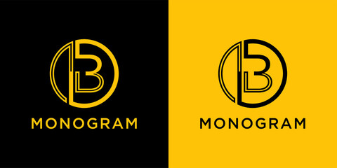 Monogram logo design template initial letter B with creative modern concept