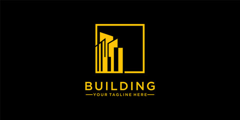 Building construction logo with creative modern concept for design inspirasion