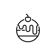 Strawberry Cake icon in vector. Logotype