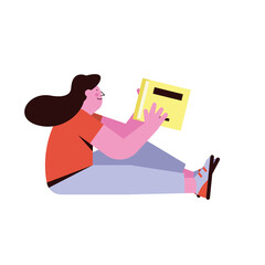 woman seated reading