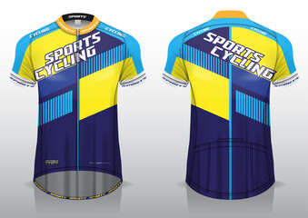 jersey bicycle front and back view, sporty design ready to print in textile and fabric,