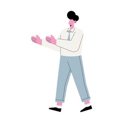 elegant businessman walking