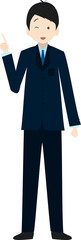 指さしをするビジネスマン(全身)