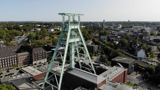 Bochum city, Germany. Industrial heritage of Ruhr region. Former coal mine, currently German Mining Museum.