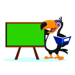 toucan mascot cartoon in vector