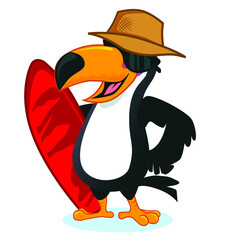 toucan mascot cartoon in vector