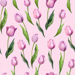 Obraz premium Watercolor seamless pattern. Beautiful floral pattern. Spring seamless pattern