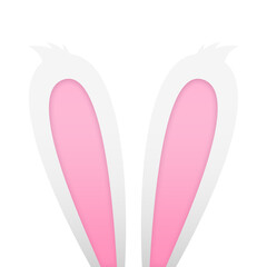 Funny white easter bunny ears - isolated vector graphic
