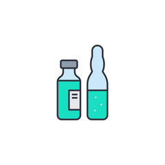 medical ampoule line icon linear style sign for mobile concept and web design vial ampoule