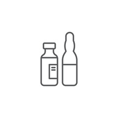 medical ampoule line icon linear style sign for mobile concept and web design vial ampoule
