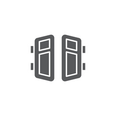 open double door outline icon linear style sign for mobile concept and web design exit doorway