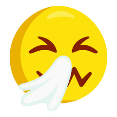 Sneezing Face Emoji Icon Illustration. Gesundheit Symbol Emoticon Design Doodle Vector.
