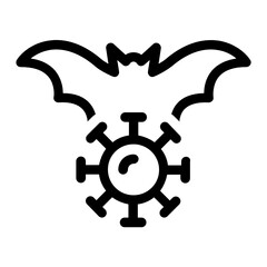 Coronavirus illustration, virus with Bat vector concept