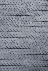 detail of black slate bricks at a wall