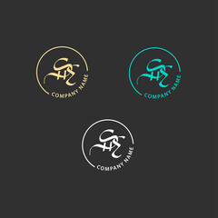 Fototapeta premium letters SHE circle identity gold green blue white