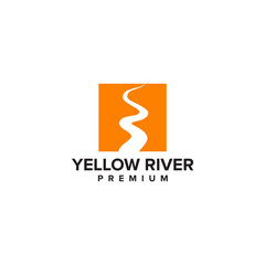 Yellow river logo design template