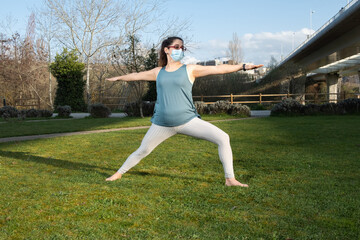 woman practicing yoga