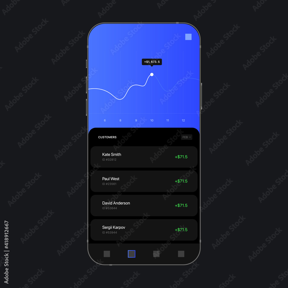 Poster graph line ui screen concept. statistic growing chart. analytics app. vector illustration