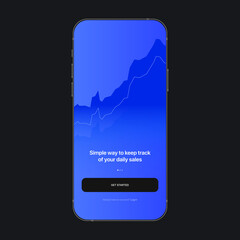 Start Page UI Screen Concept. Analytics App. Vector illustration