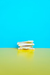 White chocolate with sprinkles on a colorful background