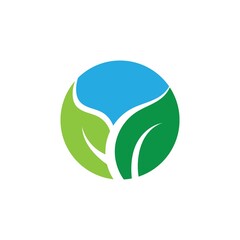 Logos of green Tree leaf ecology