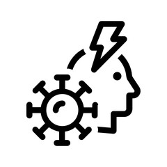 Headache, strong pain coronavirus symptom vector icon