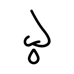 Runny nose covid-19 symptom, sick person snot due to cold, vector icon