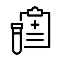 Medical report with blood sample test tube vector icon
