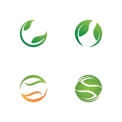 Logos of green Tree leaf ecology