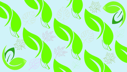 Seamless stylish leaves pattern vector background texture.