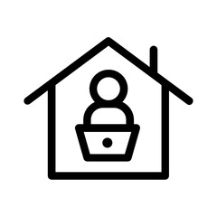 Icon of user working from home during covid-19 pandemic