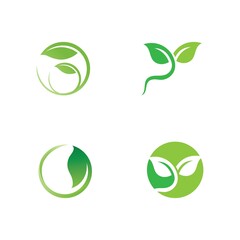 Logos of green Tree leaf ecology