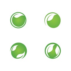 Logos of green Tree leaf ecology
