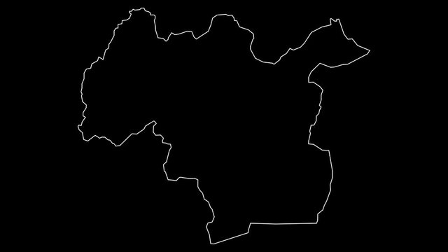 Mamou Guinea region map outline animation