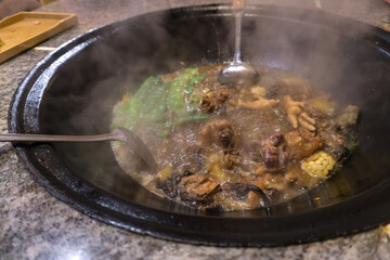 cooking in the kitchen
