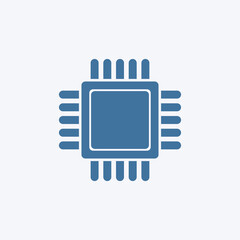 Processor icon in blue color