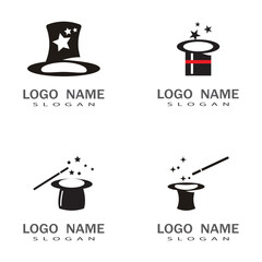 Wand magic hat Logo Template vector symbol design