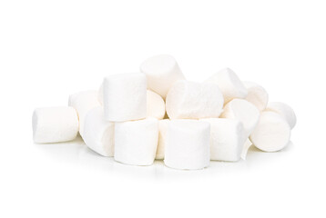 Marshmallows on white background