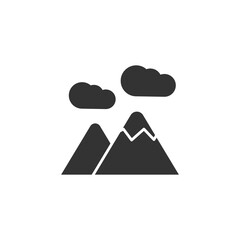 Mountains icon isolated on white background. Landscape symbol modern, simple, vector, icon for website design, mobile app, ui. Vector Illustration