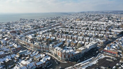 aerial view snow