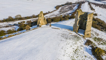 snow covered castle